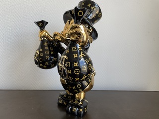 Dagobert Duck pop art beeld, Zwart