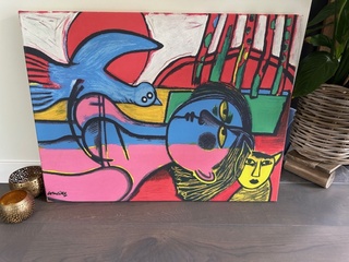 Corneille “Femme Oiseau Bleu et Chat Jaune”