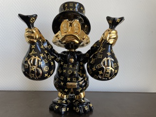 Dagobert Duck pop art beeld, Zwart