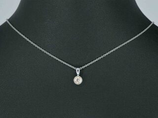 Witgouden hanger met roze diamant excl. ketting