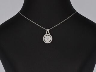 Witgouden hanger bezaaid met diamanten excl. ketting