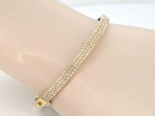 Gouden vaste armband met briljant geslepen diamant