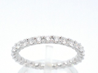 Witgouden alliance ring met briljant geslepen diamant