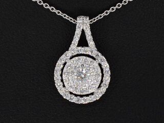 Witgouden hanger bezaaid met diamanten excl. ketting