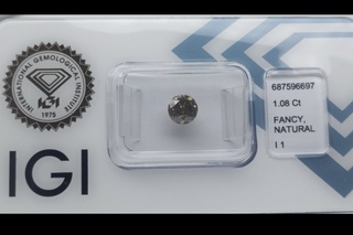 Zeldzame Fancy Natuurlijke Diamond -1.08ct (IGI Gecertificeerd)