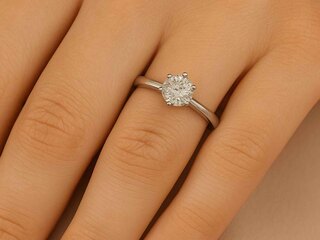Witgouden solitair ring met een briljant geslepen diamant van 1.00 car