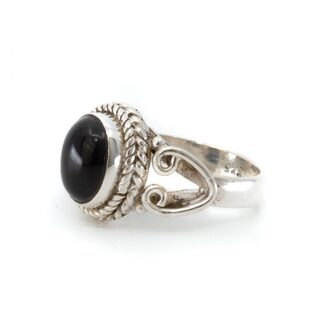 Ca. 10x Edelsteen Ring Zwarte Onyx 925 Zilver 