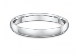 Witgouden dames trouwring met bol model 3 mm