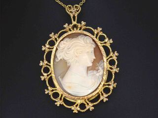 Gouden hanger met camee excl. ketting