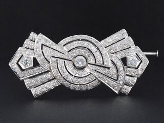 Platina broche met diamanten