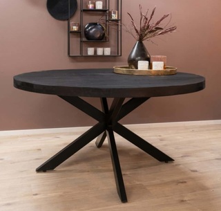 Eettafel ovaal black 180x90cm, 2025