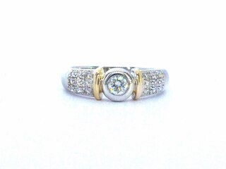 Bi-colour gouden ring met diamanten