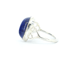 Zilveren sterling ring met blauwe edelsteen