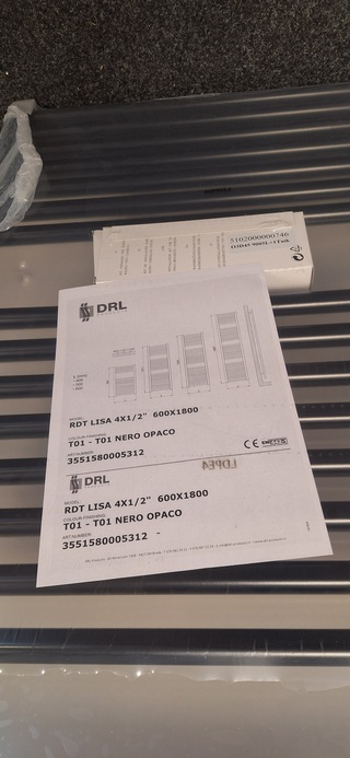 Handdoekradiator DRL, Lisa, mat zwart