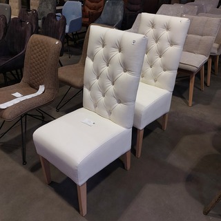 2x Eetkamerstoel Zazuhome, “Capiton Sixty”, Wit