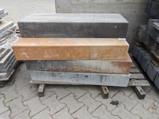 7x Traptreden beton, 100x35x15, gemengde kleuren