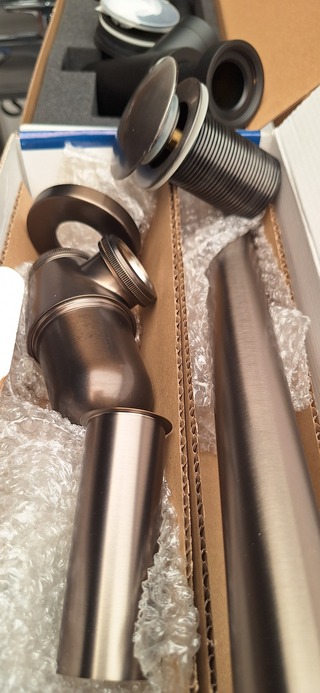 Sifon en afvoerplug Tres, gun metal