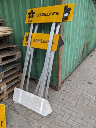 6x Richtingsborden - staanders aluminium