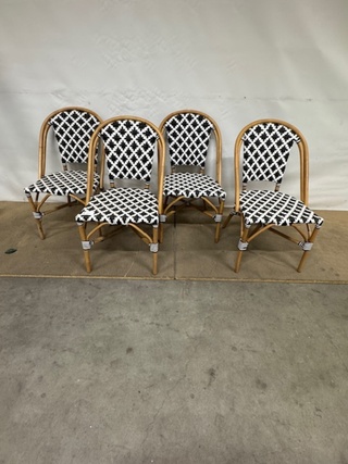 4x Bistro stoel Mica Decorations, Mandox, zwart/wit
