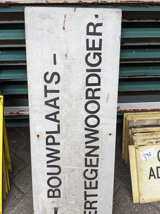 2x Bouwplaats bord
