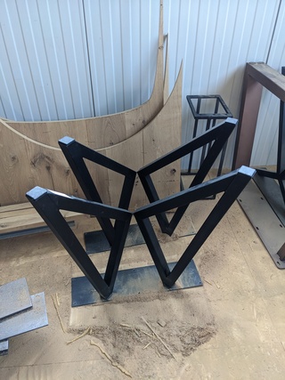 2x Design tafelpoot