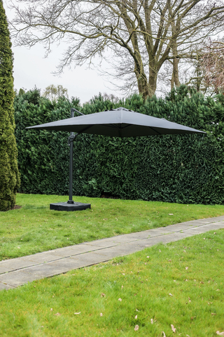 Parasol groot inclusief voet 4×3 meter, antraciet