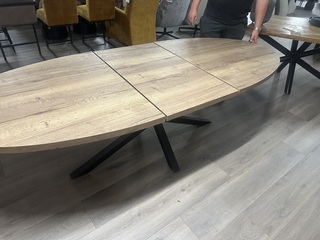 Uitschuifbare ovale eettafel lamulux, espresso