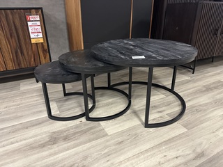 Salontafelset van 3, Mangohout, zwart