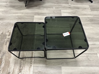 Salontafelset glas, zwart