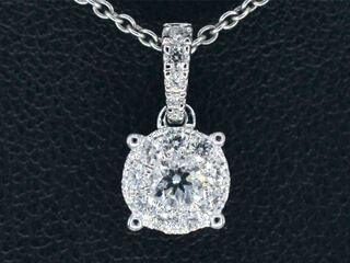 Witgouden entourage hanger met briljant geslepen diamanten excl. ketti