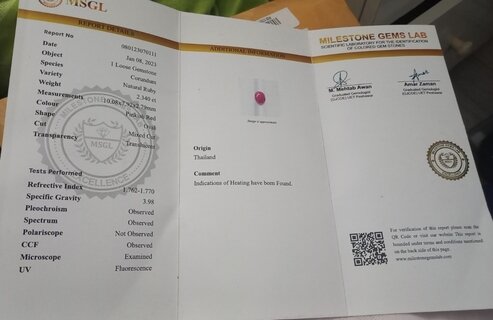 Natuurlijk Ruby – 2.30ct, Rood