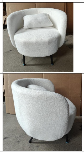 Round white teddy chair, 2025