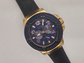 Guess Steel herenhorloge met guilloche wijzerplaat