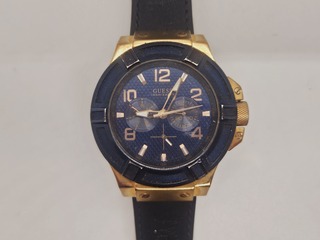 Guess Steel herenhorloge met guilloche wijzerplaat