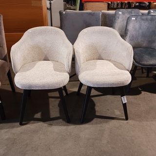 2x Eetkamerstoelen Jane boucle, Zazuhome, Beige