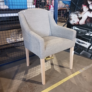 Eetkamerstoel Nikky boucle, Zazuhome, Grijs / Chroom