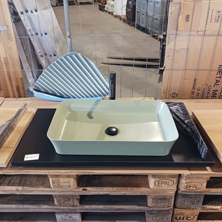 Topblad met waskom, Ideal Standard, Matzwart/lente groen