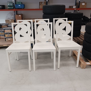 6x Eetkamer stoel met nummer