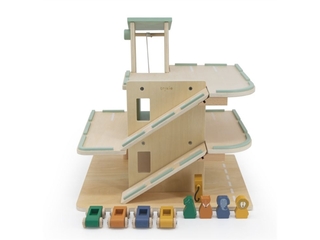 Trixie Houten Garage met accessoires educatief houten speelgoed