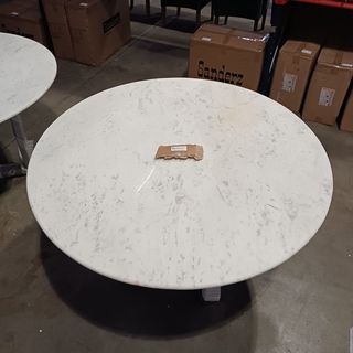 Marmer eettafel wit buiten/binnen, Zwarte voet, 2025
