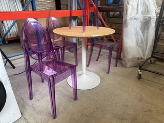 Design set: 1x tafel, 1x kruk, 4x stoel