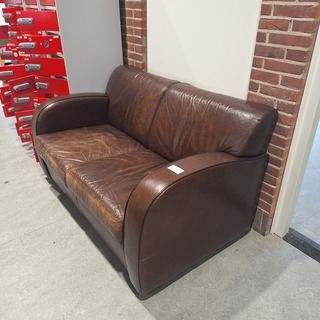 Loungeset met 2-zits leren bank