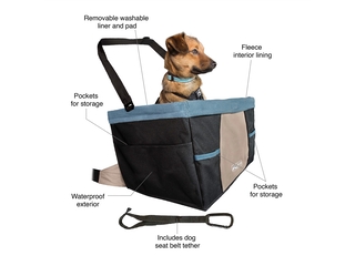 Kurgo Rover Booster Seat Verhoogde autostoel met eenvoudige bevestigin