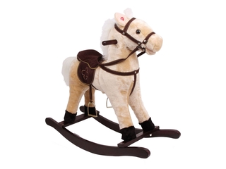 Small Foot Houten Schommelpaard Pluche Shaggy Bruin