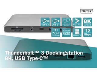 Digitus Universal Docking St USB 3.0 7-P Laptopdockingstation Grijs