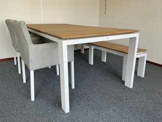 1 Diningset  Suns, Savona 220, Matt white