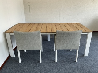 1 Diningset  Suns, Savona 220, Matt white
