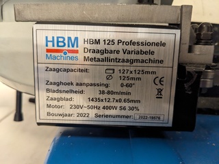 Metaal lintzaag HBM, 125 Professional, bouwjaar 2022