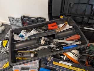 Partij gereedschap incl. gereedschapswagen o.a. Stanley