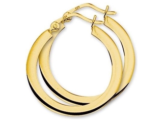 Marie Celeste Oorringen vierkante buis  20 mm  Goud